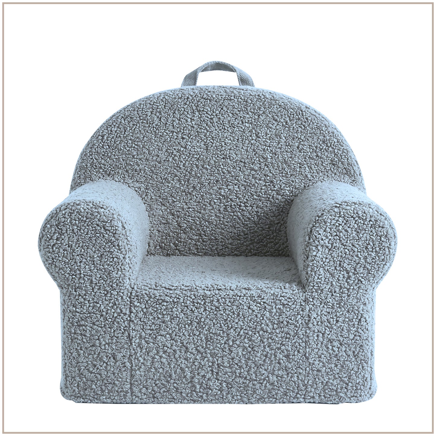 Henry Mist Grey Cotton Quilted Corduroy Kids Lounge Chair | Nestroots