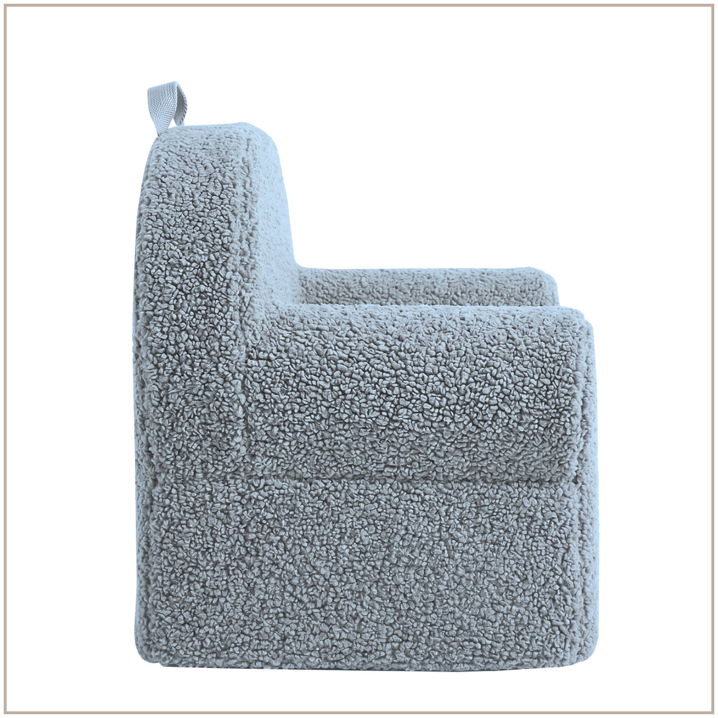 Henry Mist Grey Cotton Quilted Corduroy Kids Lounge Chair | Nestroots