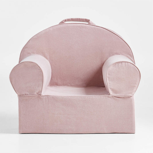 Blush Pink Snuggle Cotton Kids Lounge Chair