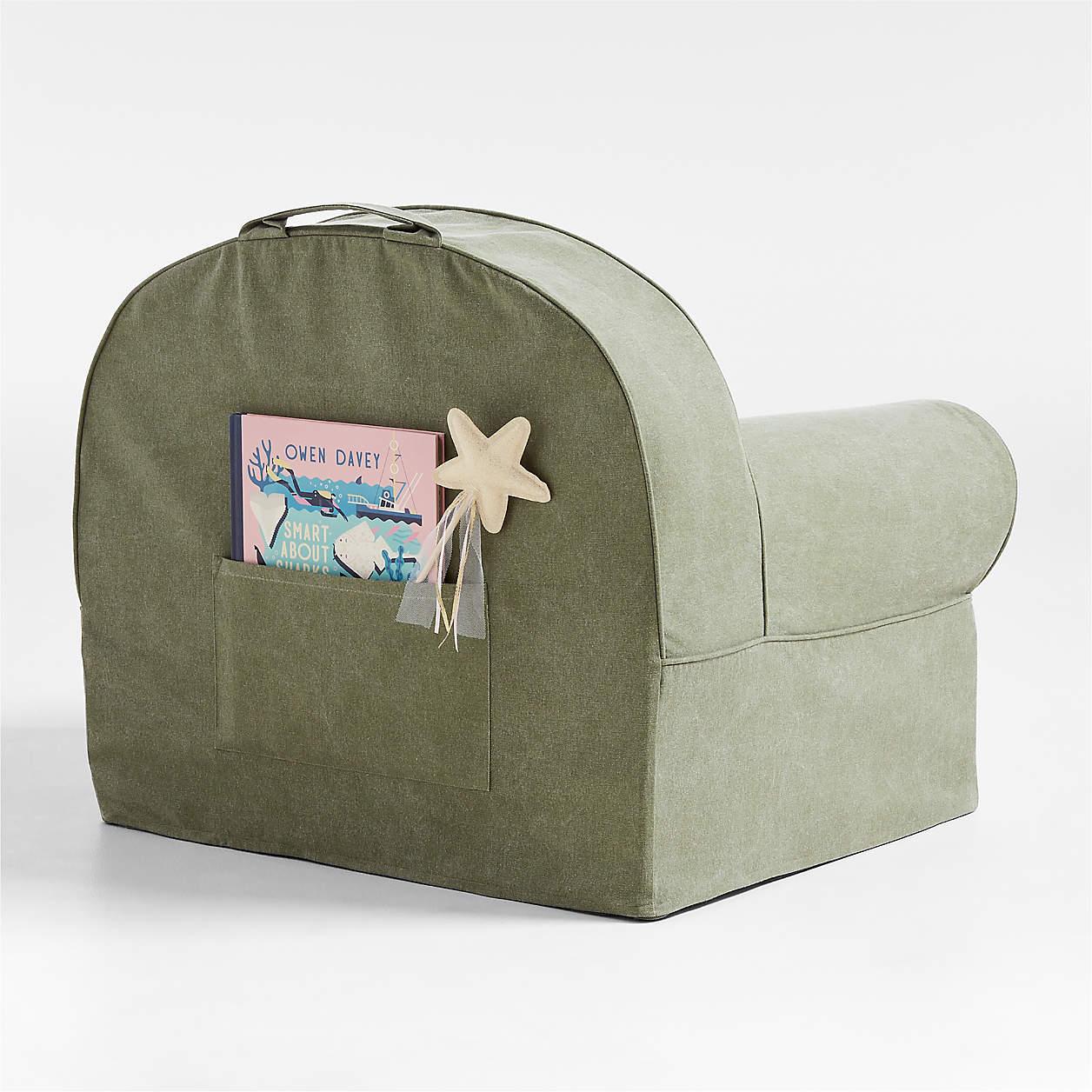 Olive Green Snuggle Cotton Kids Lounge Chair