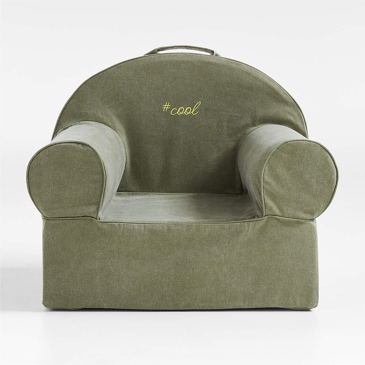 Olive Green Snuggle Cotton Kids Lounge Chair