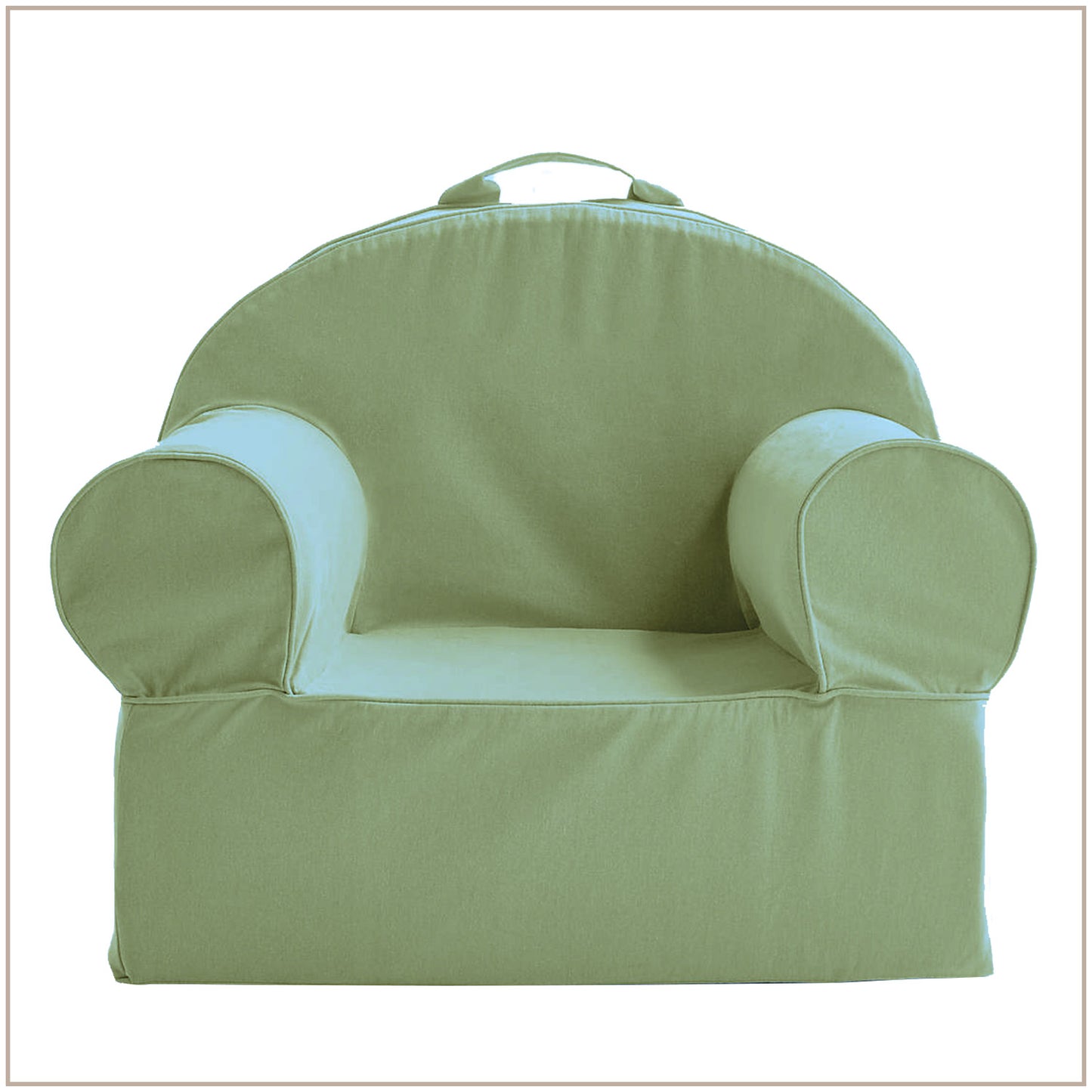 Olive Green Snuggle Cotton Kids Lounge Chair | Nestroots