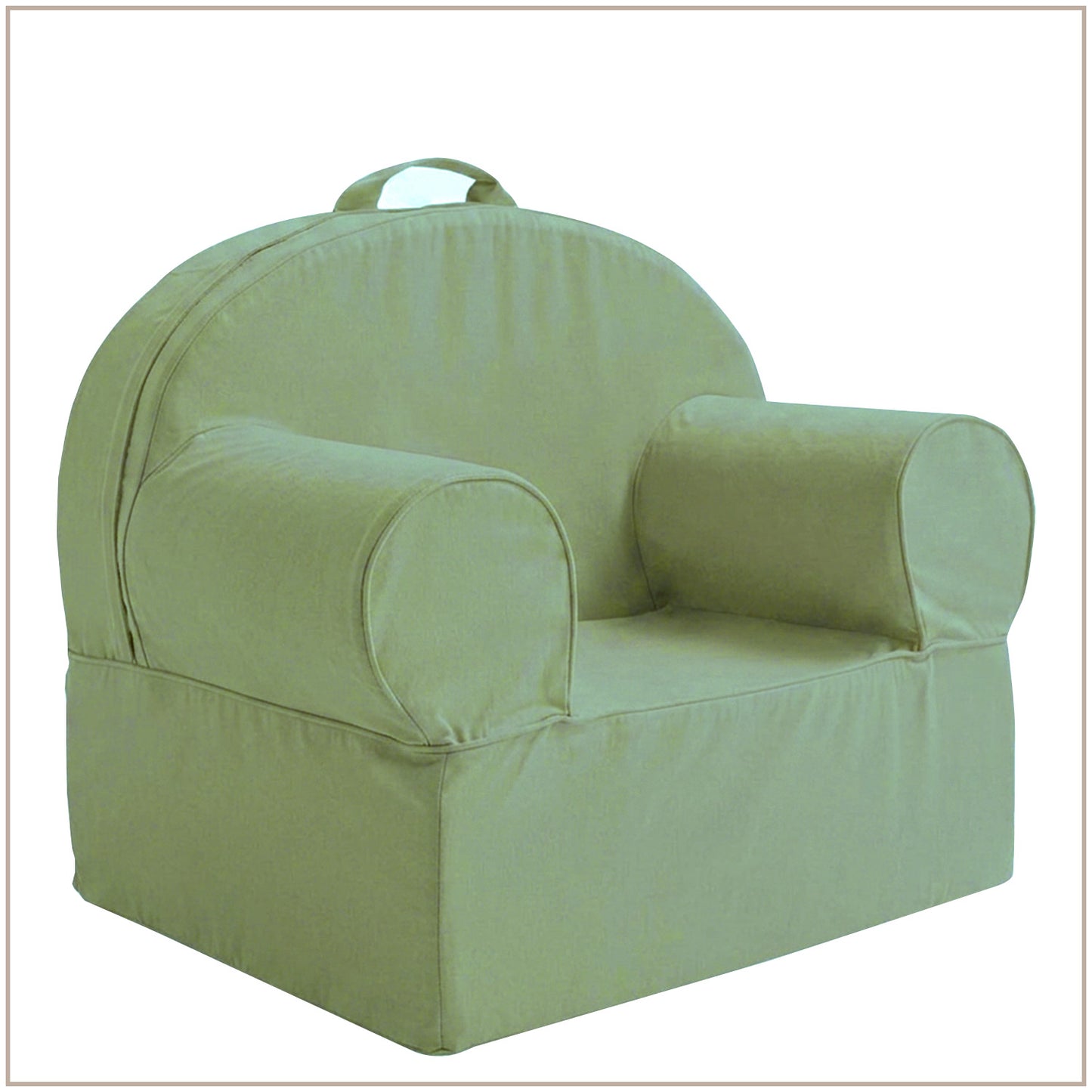 Olive Green Snuggle Cotton Kids Lounge Chair | Nestroots