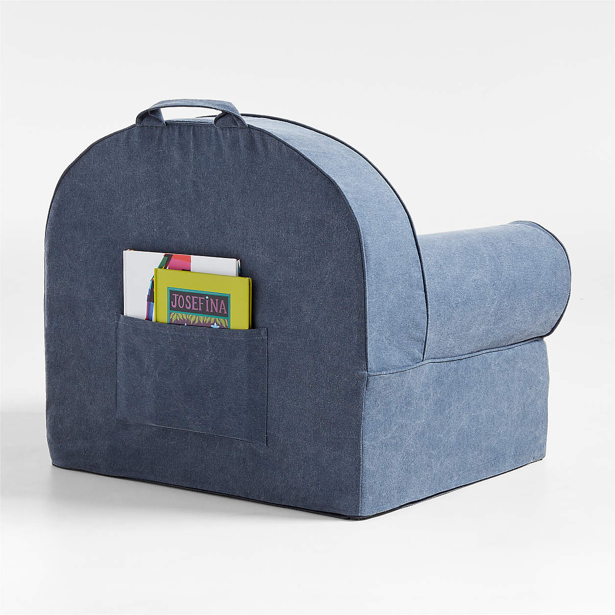 Navy Blue Snuggle Cotton Kids Lounge Chair