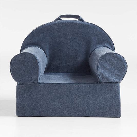 Navy Blue Snuggle Cotton Kids Lounge Chair