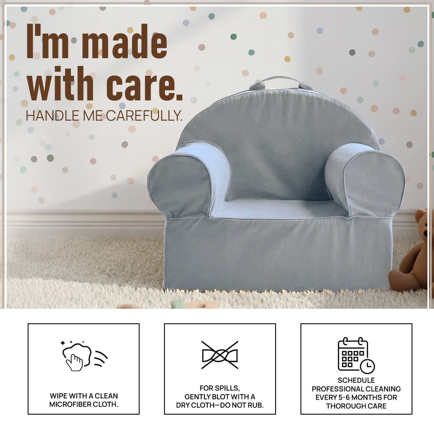 Navy Blue Snuggle Cotton Kids Lounge Chair | Nestroots