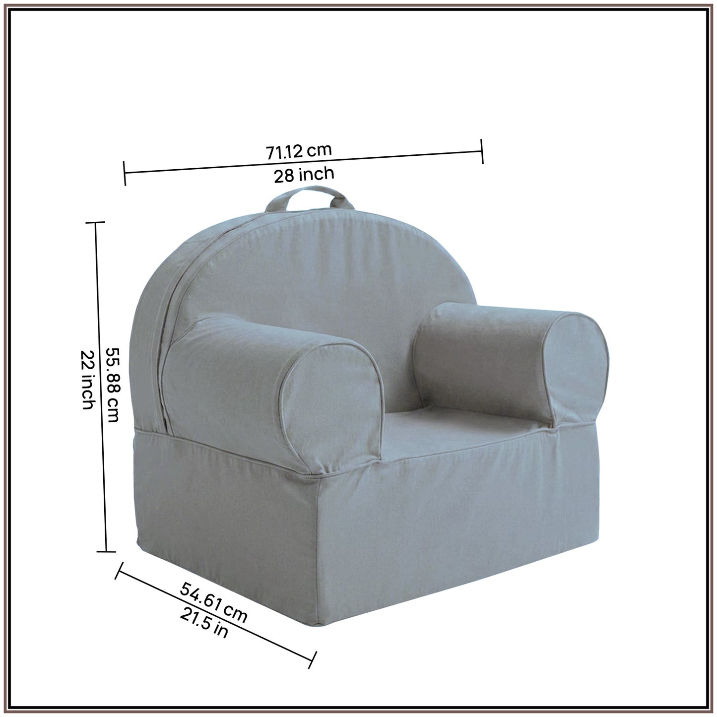 Navy Blue Snuggle Cotton Kids Lounge Chair | Nestroots
