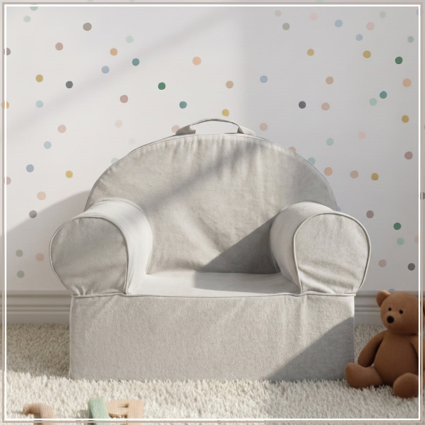 Mint Green Snuggle Cotton Kids Lounge Chair | Nestroots