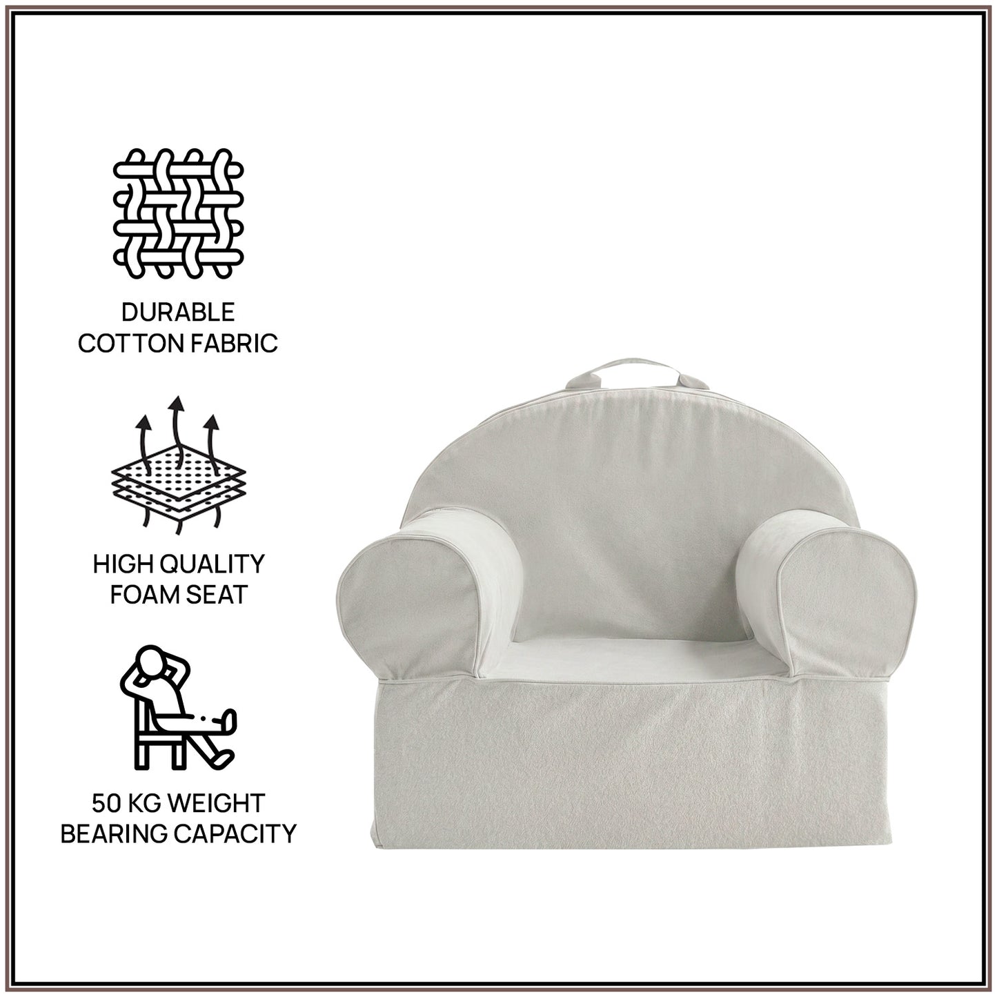Mint Green Snuggle Cotton Kids Lounge Chair | Nestroots