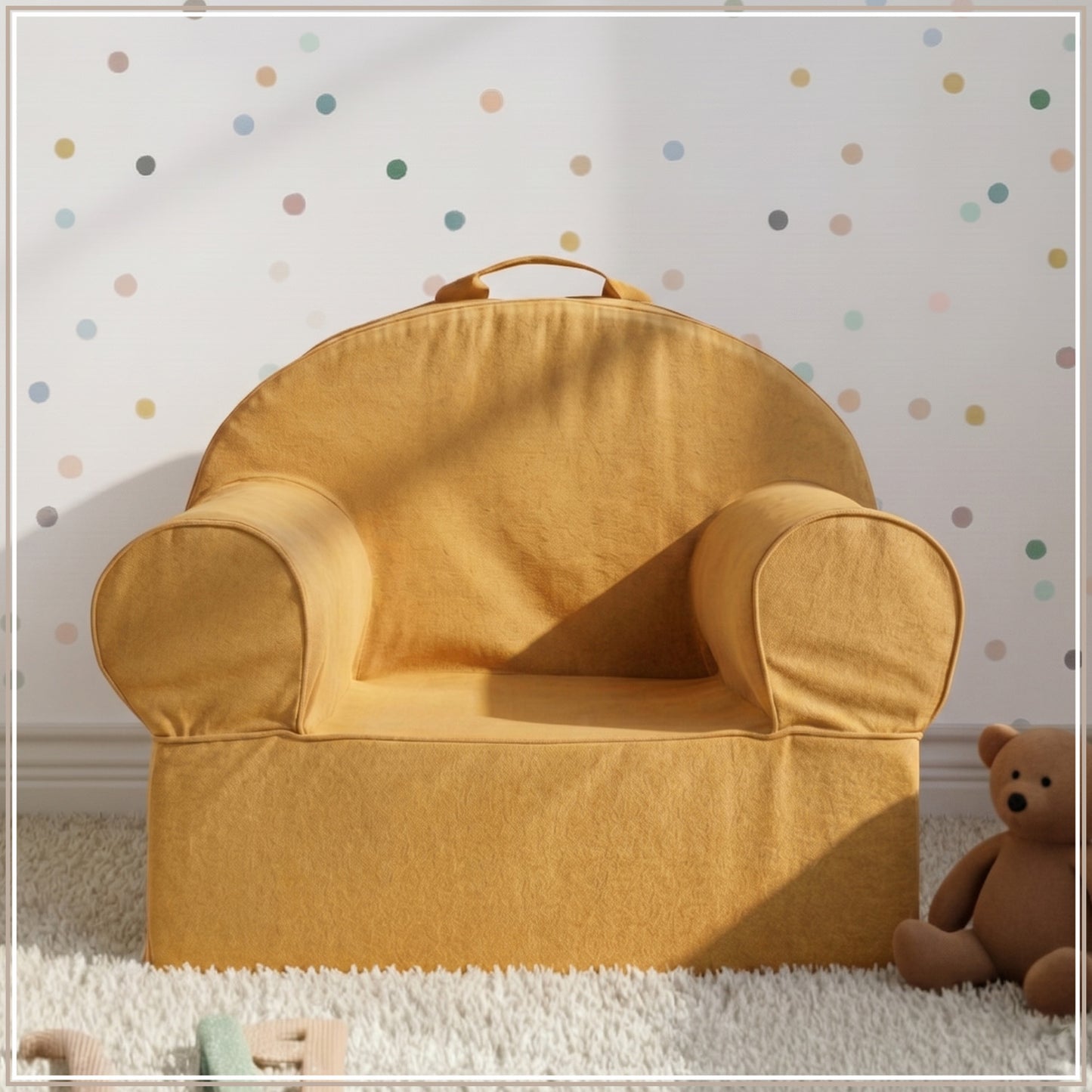 Mustard Yellow Snuggle Cotton Kids Lounge Chair | Nestroots