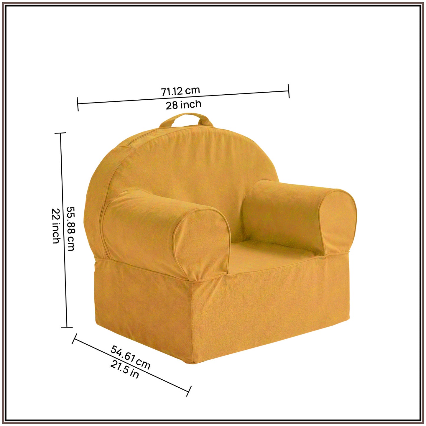 Mustard Yellow Snuggle Cotton Kids Lounge Chair | Nestroots
