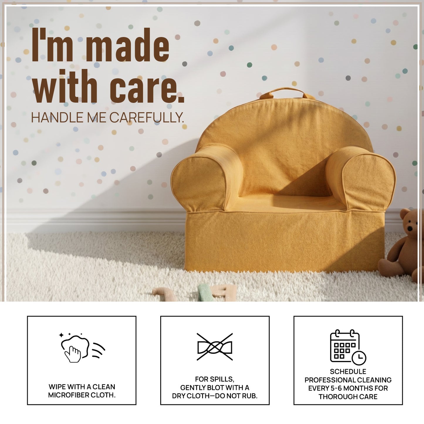 Mustard Yellow Snuggle Cotton Kids Lounge Chair | Nestroots