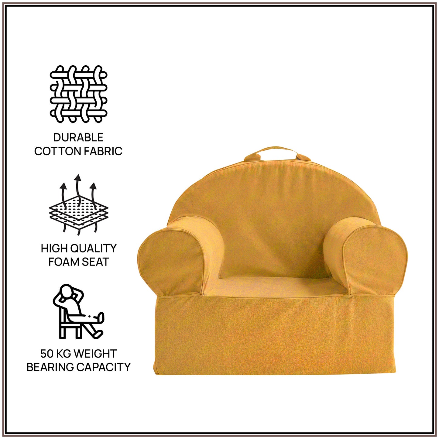 Mustard Yellow Snuggle Cotton Kids Lounge Chair | Nestroots