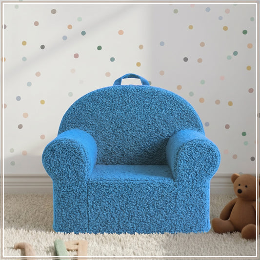 Black Checkered Snuggle Faux Fur Kids Lounge Chair | Nestroots