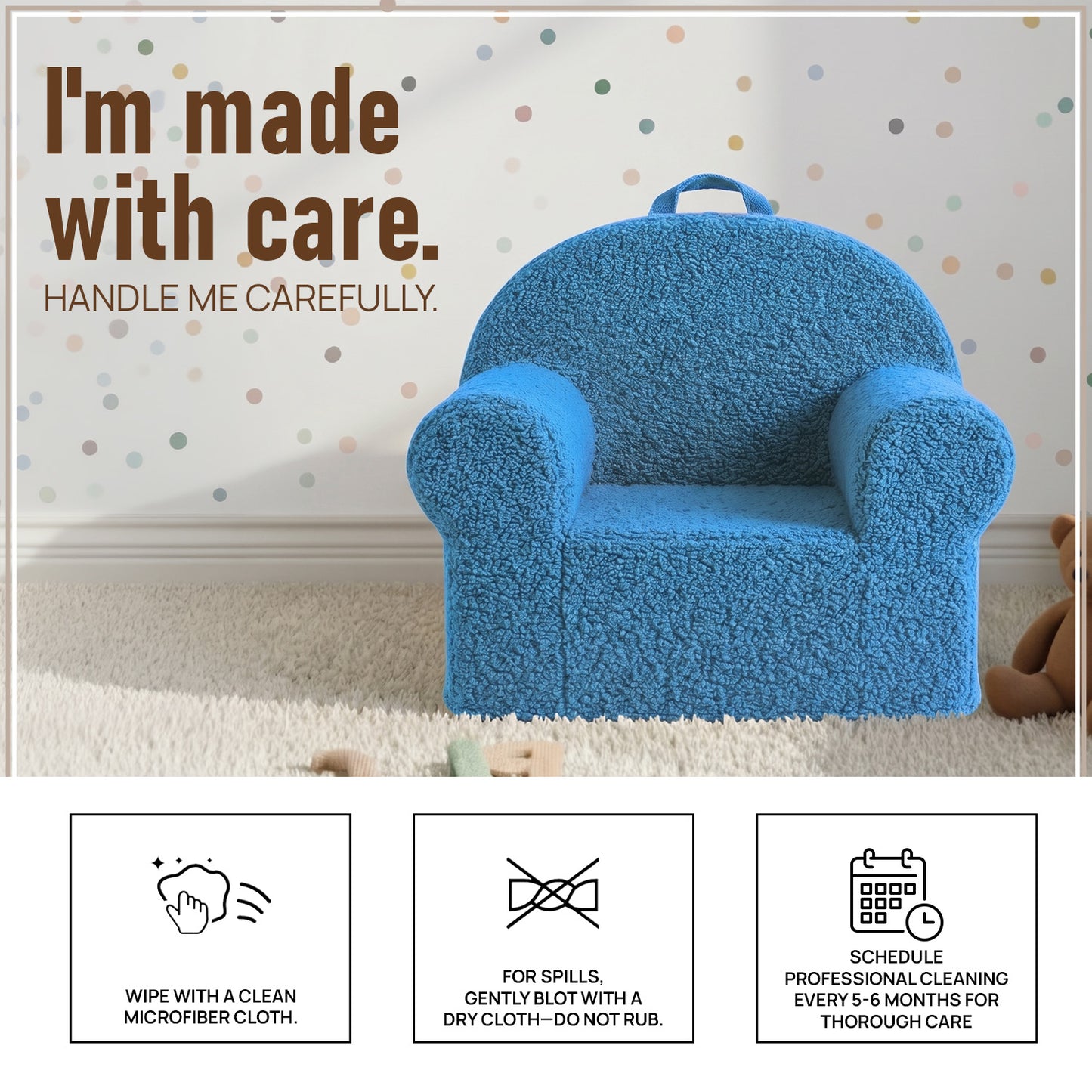 Black Checkered Snuggle Faux Fur Kids Lounge Chair | Nestroots