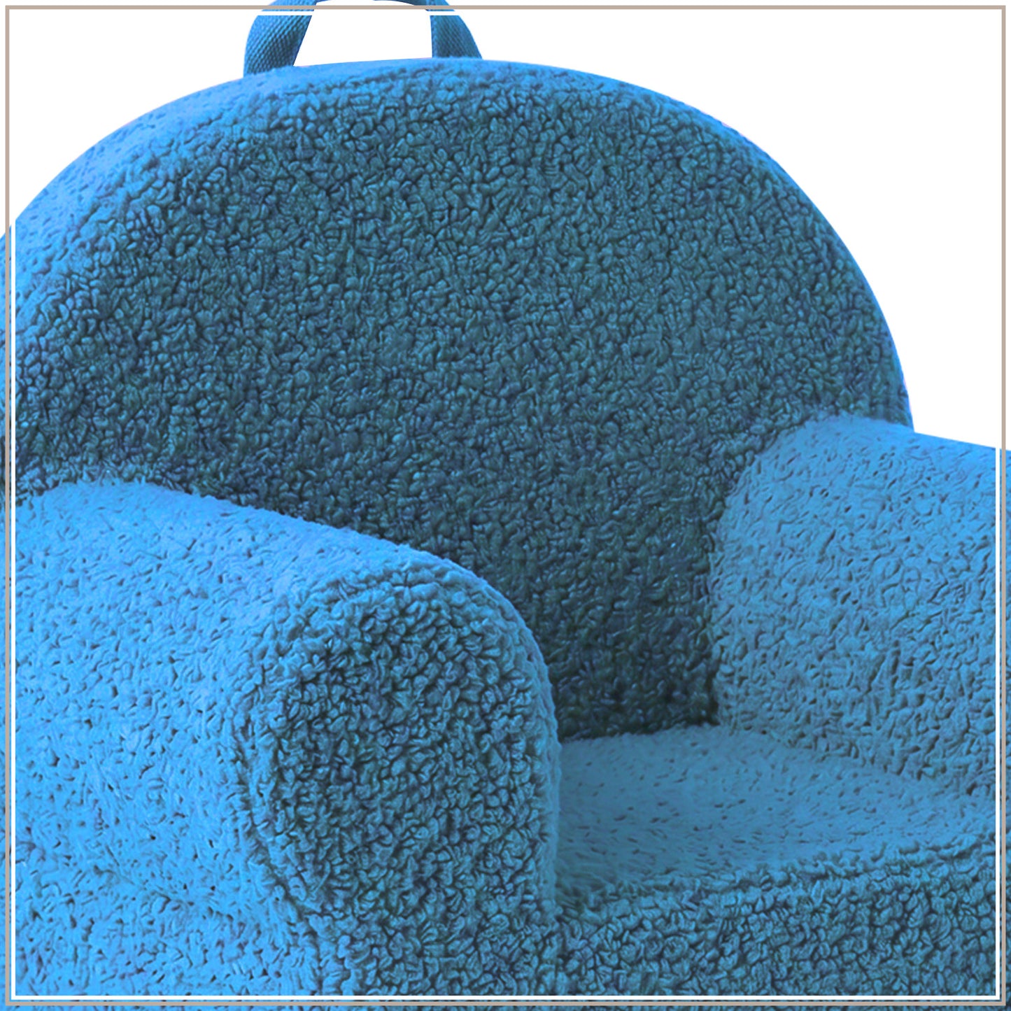 Black Checkered Snuggle Faux Fur Kids Lounge Chair | Nestroots