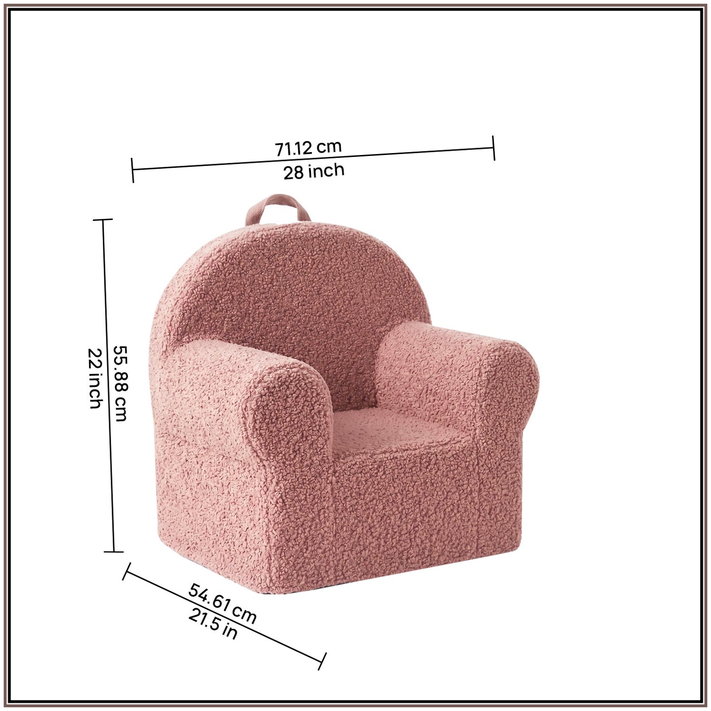 Caramel Checkered Snuggle Faux Fur Kids Lounge Chair | Nestroots