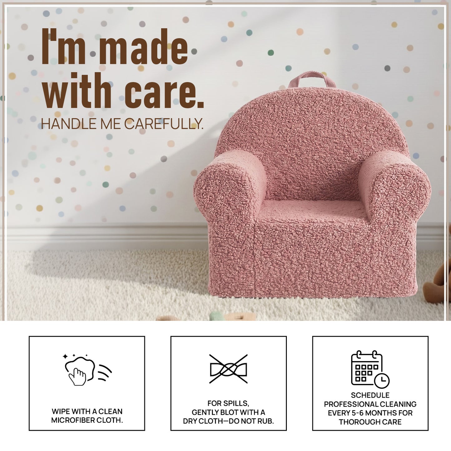 Caramel Checkered Snuggle Faux Fur Kids Lounge Chair | Nestroots