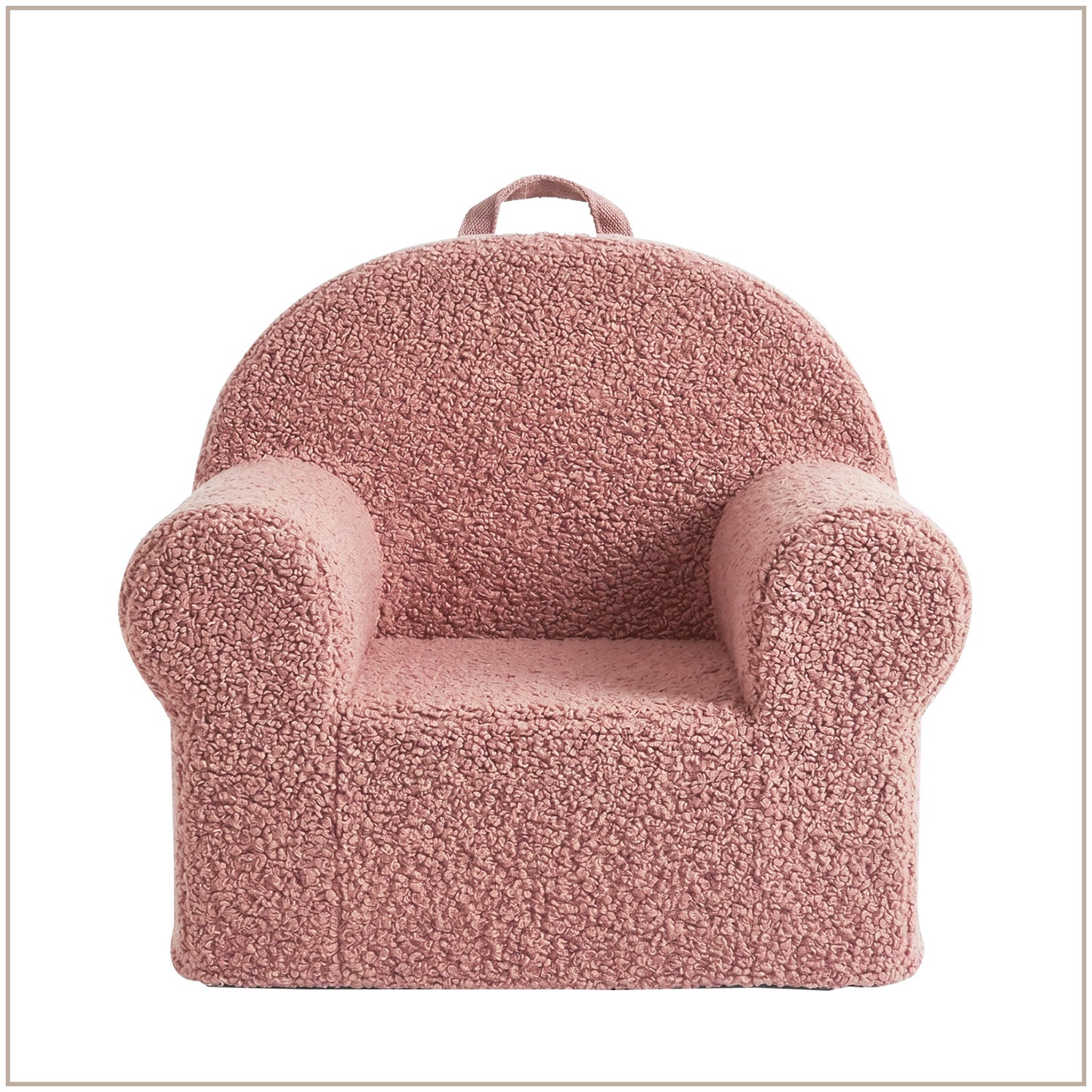 Caramel Checkered Snuggle Faux Fur Kids Lounge Chair | Nestroots