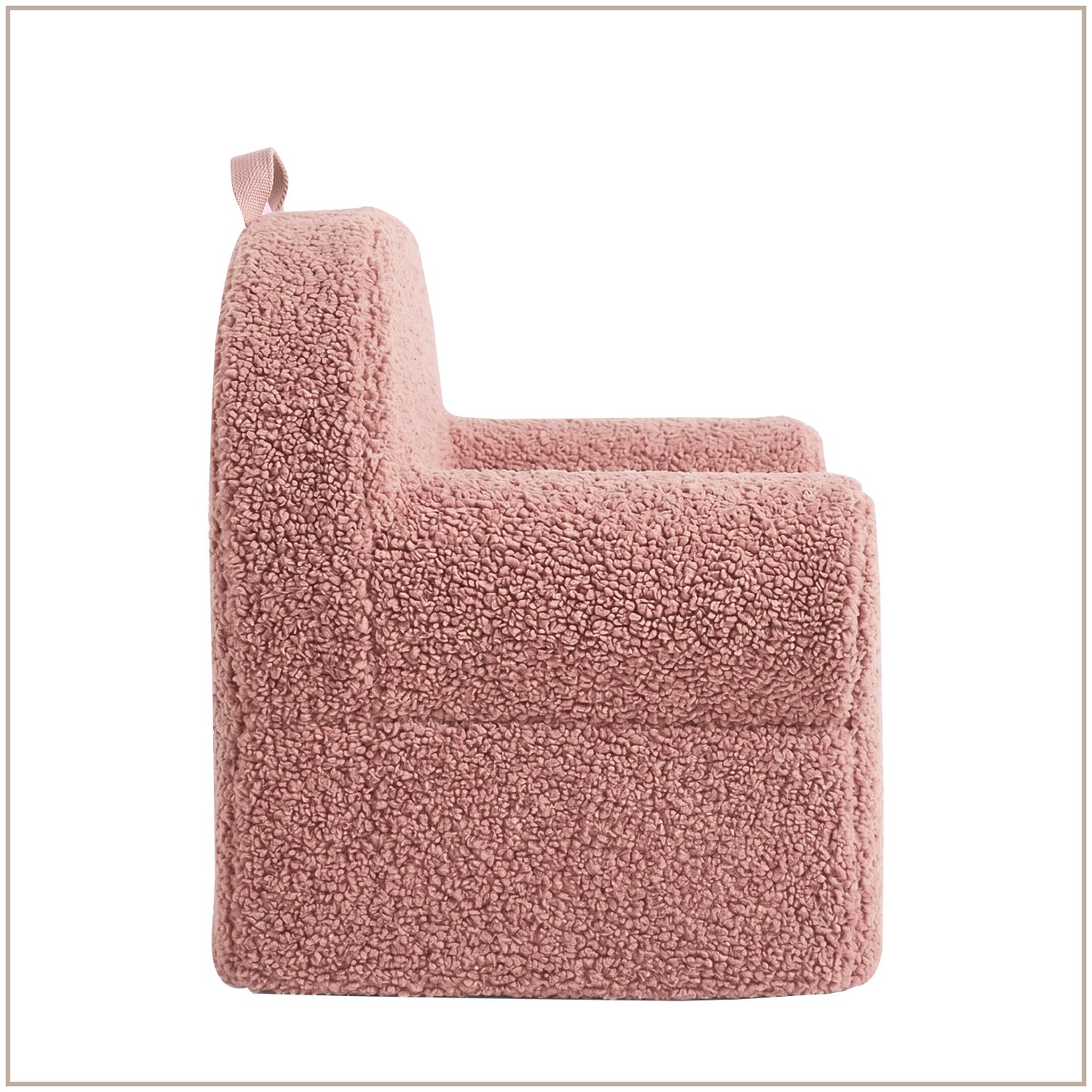 Caramel Checkered Snuggle Faux Fur Kids Lounge Chair | Nestroots