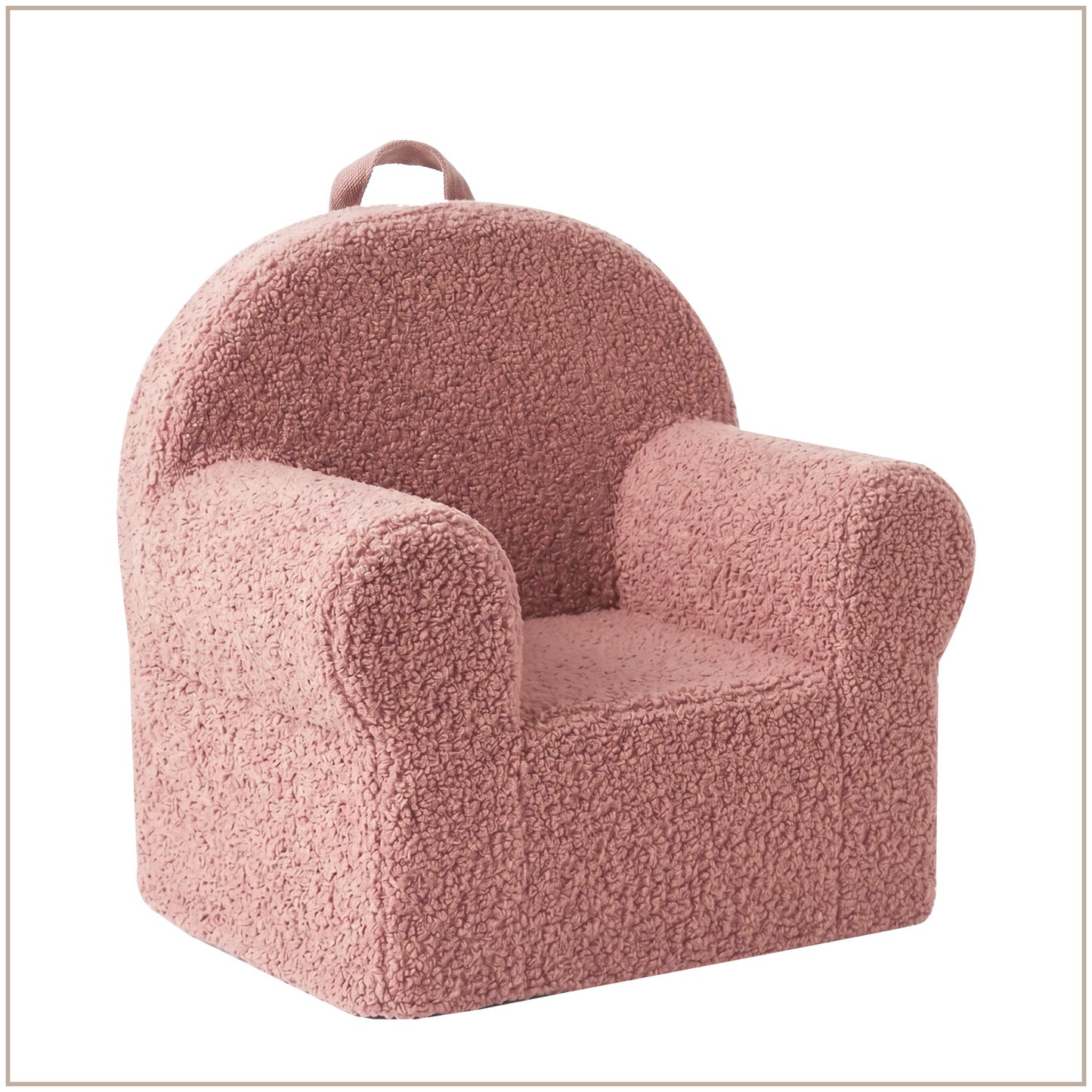 Caramel Checkered Snuggle Faux Fur Kids Lounge Chair | Nestroots