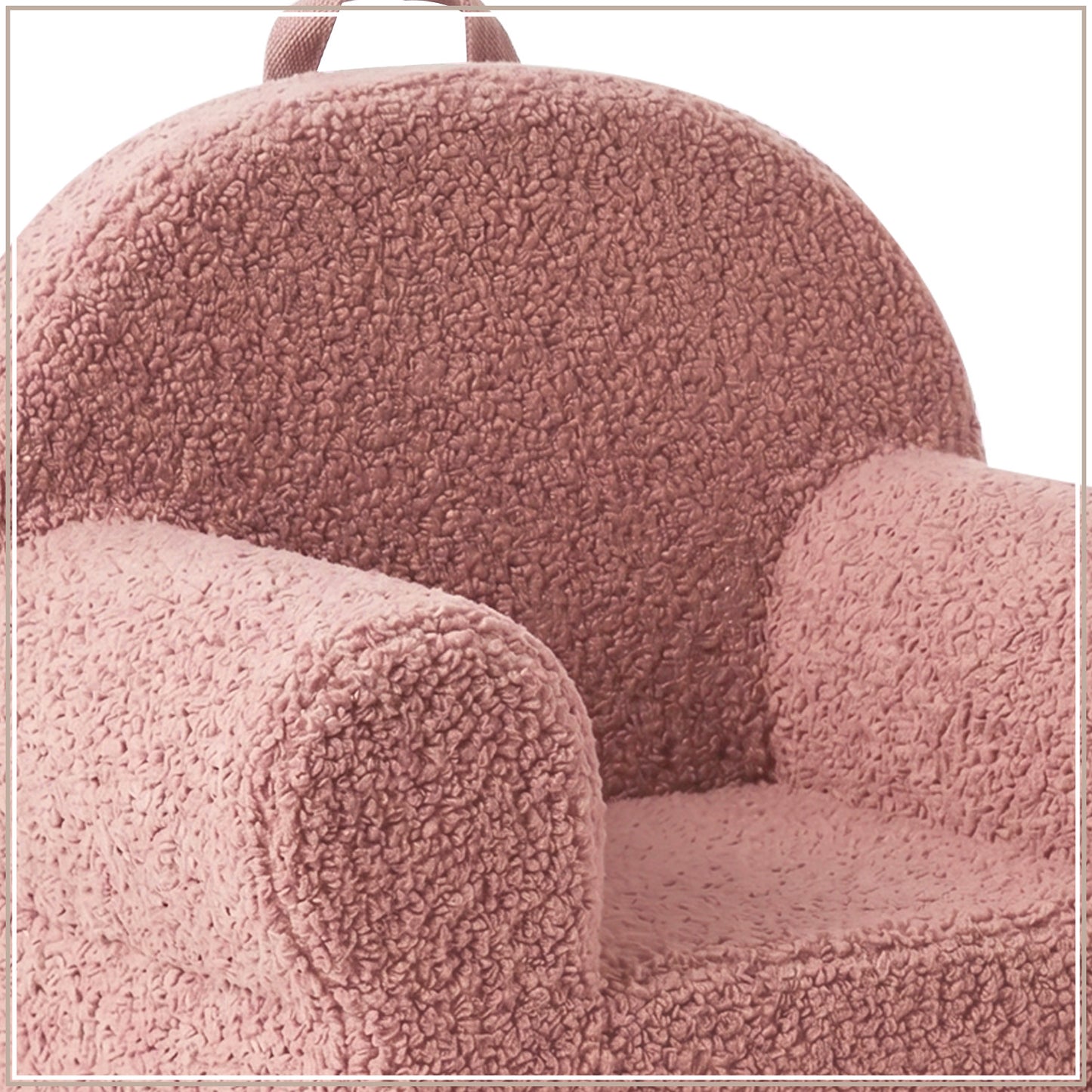 Caramel Checkered Snuggle Faux Fur Kids Lounge Chair | Nestroots