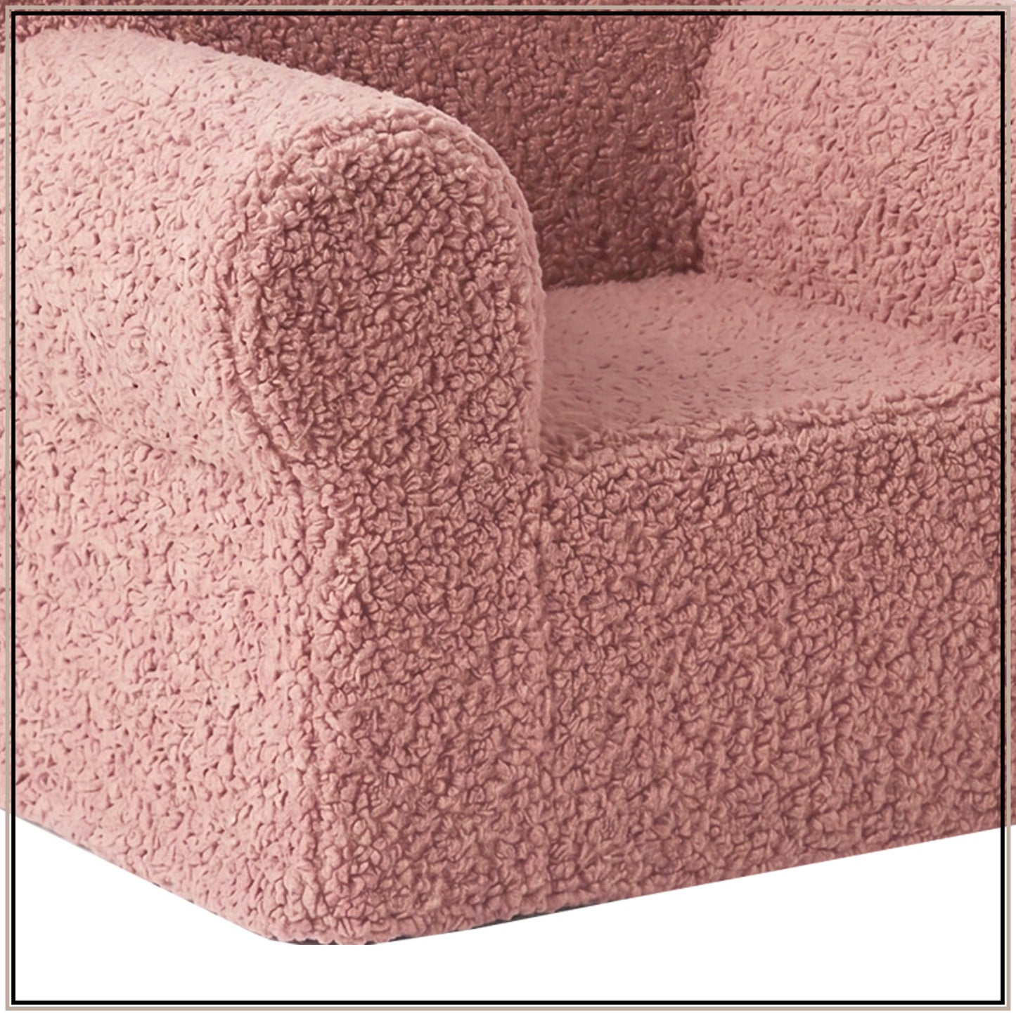 Caramel Checkered Snuggle Faux Fur Kids Lounge Chair | Nestroots