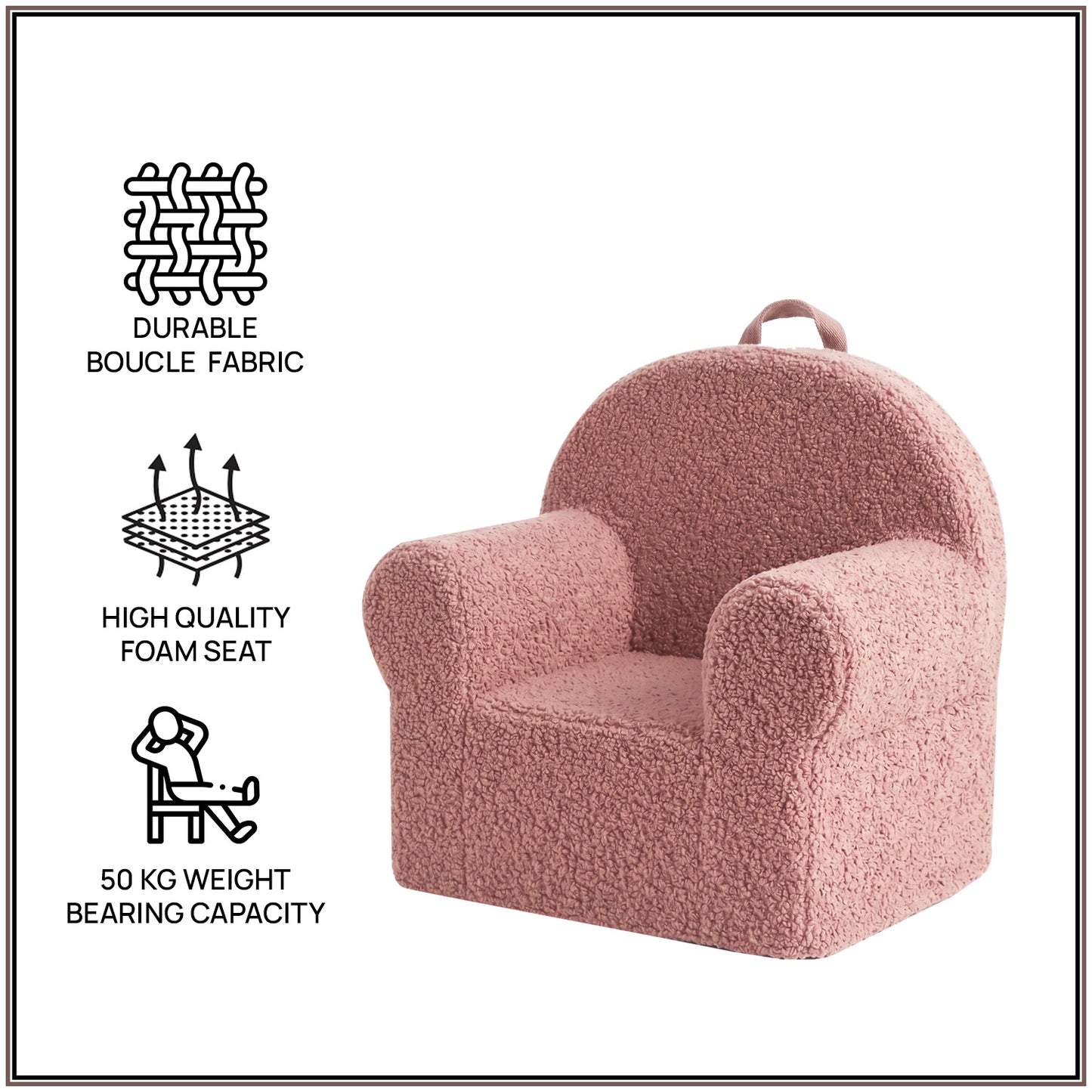 Caramel Checkered Snuggle Faux Fur Kids Lounge Chair | Nestroots