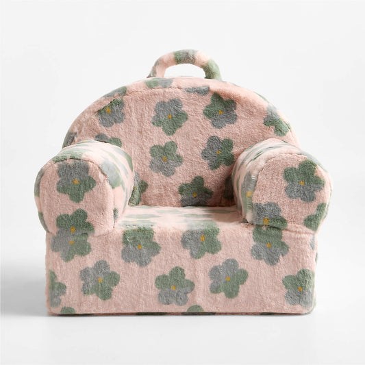 Floral Garden Faux Fur Kids Lounge Chair