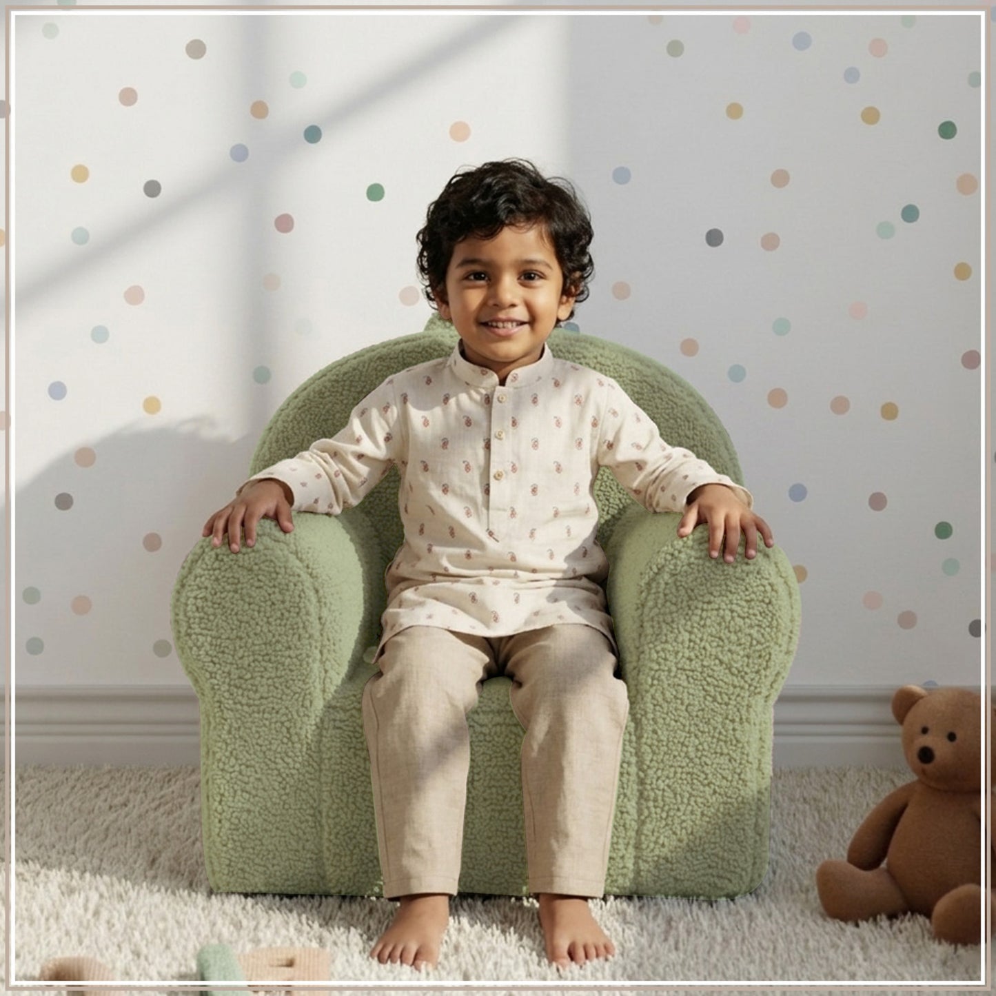 Floral Garden Faux Fur Kids Lounge Chair | Nestroots