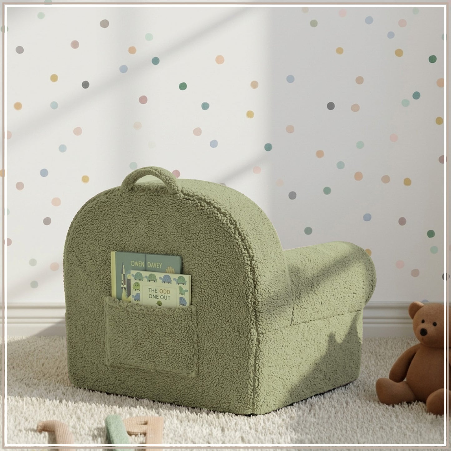 Floral Garden Faux Fur Kids Lounge Chair | Nestroots