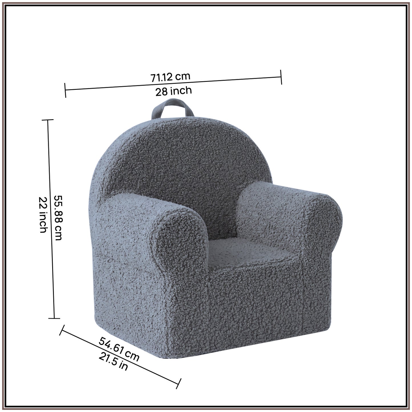Sage Teddy Faux Fur Kids Lounge Chair | Nestroots