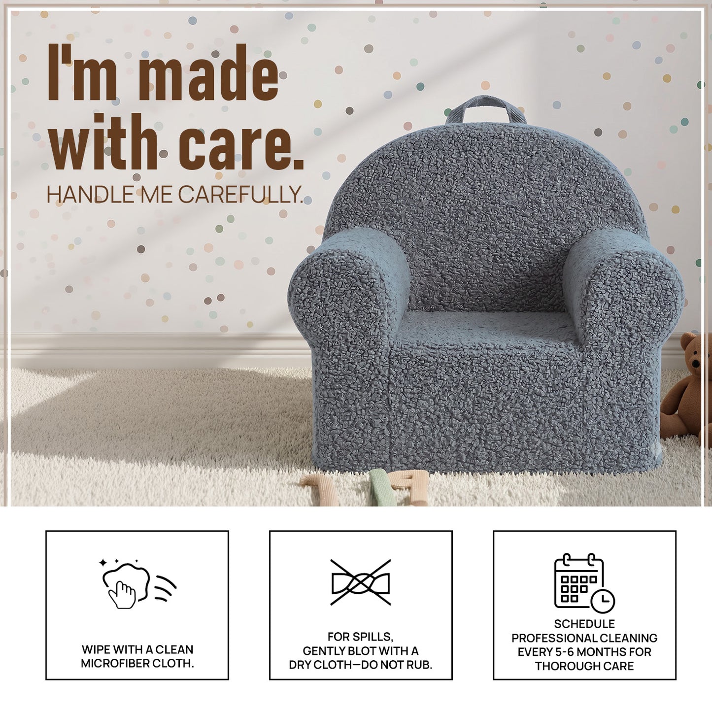 Sage Teddy Faux Fur Kids Lounge Chair | Nestroots
