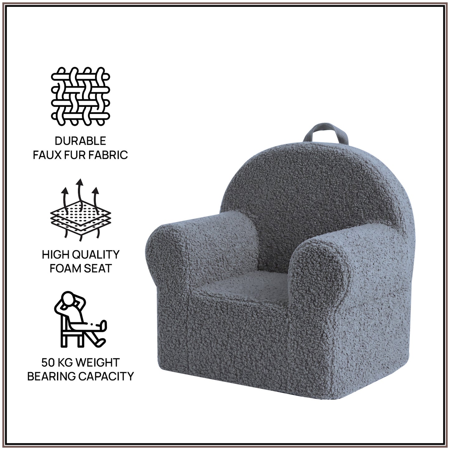 Sage Teddy Faux Fur Kids Lounge Chair | Nestroots