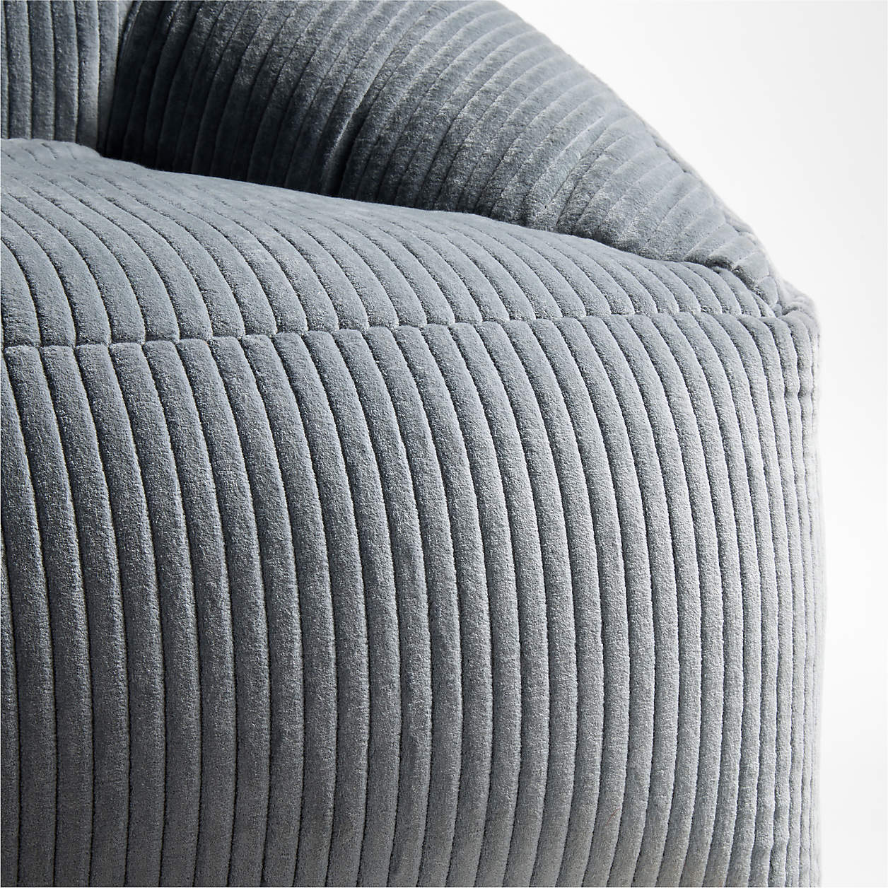 Ash Grey Cloud Velvet Corduroy Kids Sofa Chair