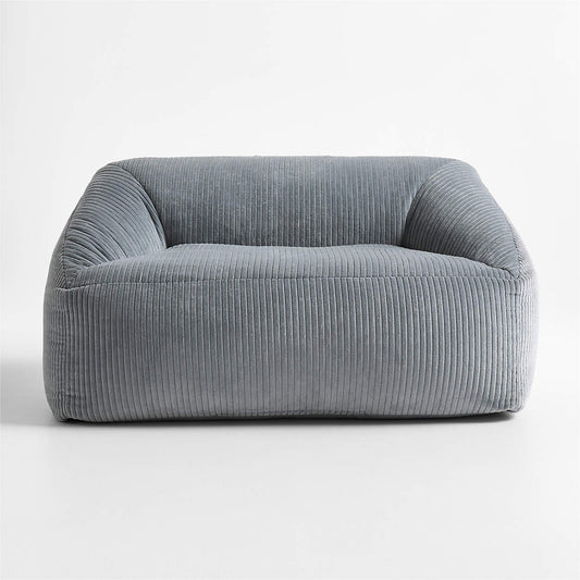 Ash Grey Cloud Velvet Corduroy Kids Sofa Chair