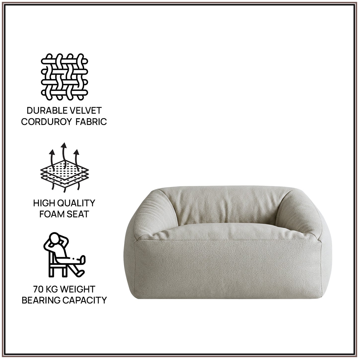 Beige Corduroy Velvet Corduroy Kids Sofa Chair | Nestroots