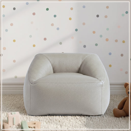 Sand Beige Corduroy Cotton Boucle Kids Sofa Chair | Nestroots