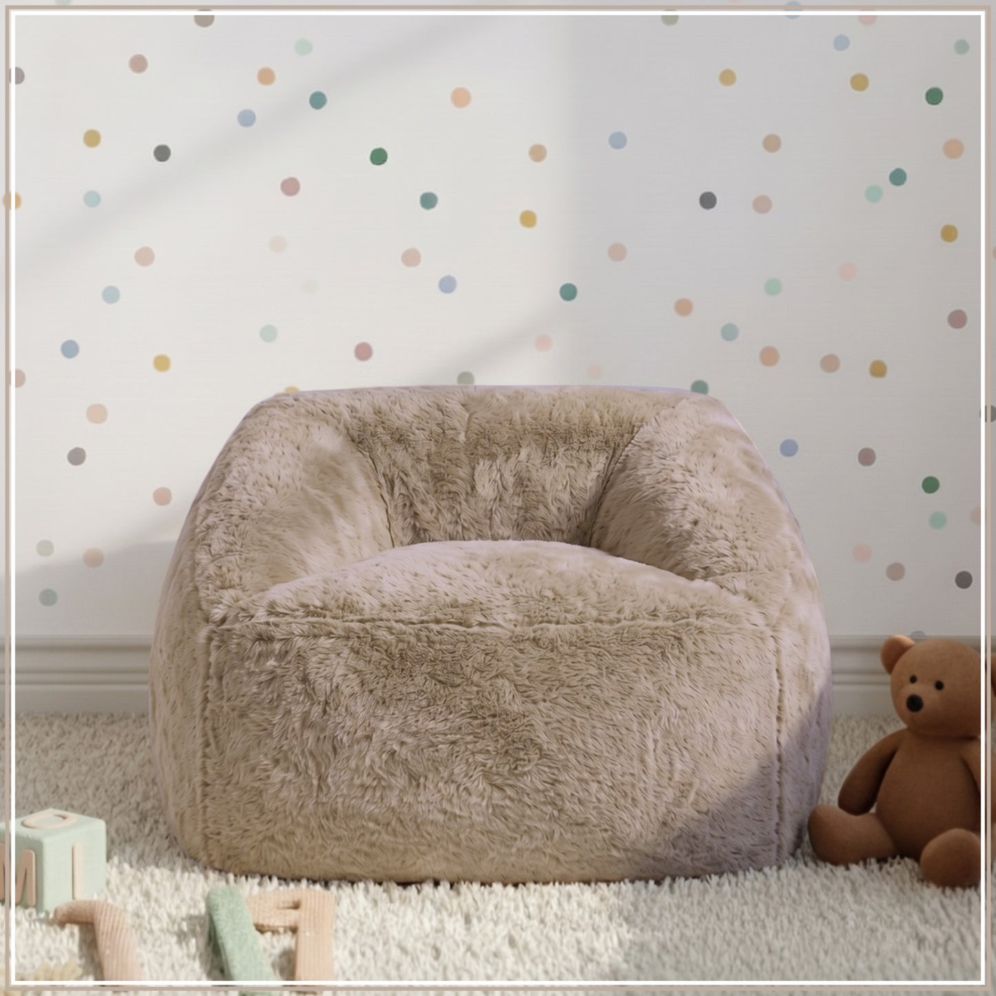 Peach Stripe Organic Cotton Kids Sofa Chair | Nestroots
