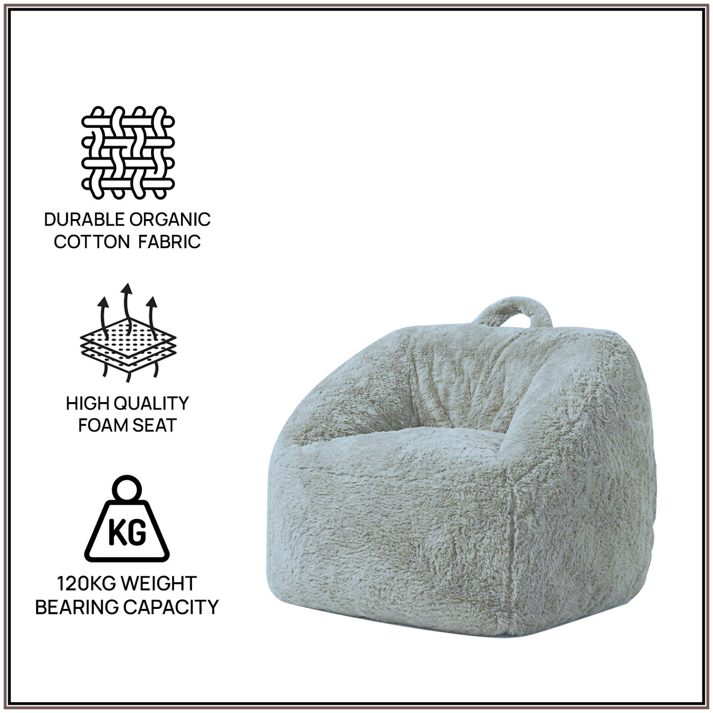 Cream Stripe Organic Cotton Kids Sofa Chair | Nestroots