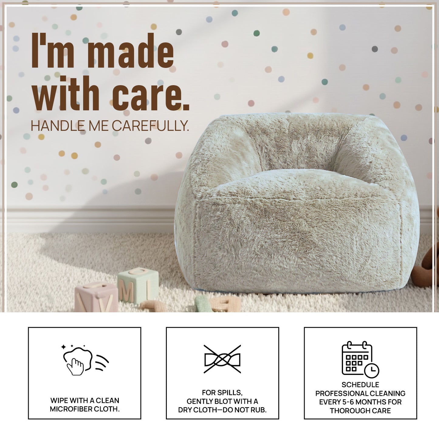 Beige Stripe Organic Cotton Kids Sofa Chair | Nestroots