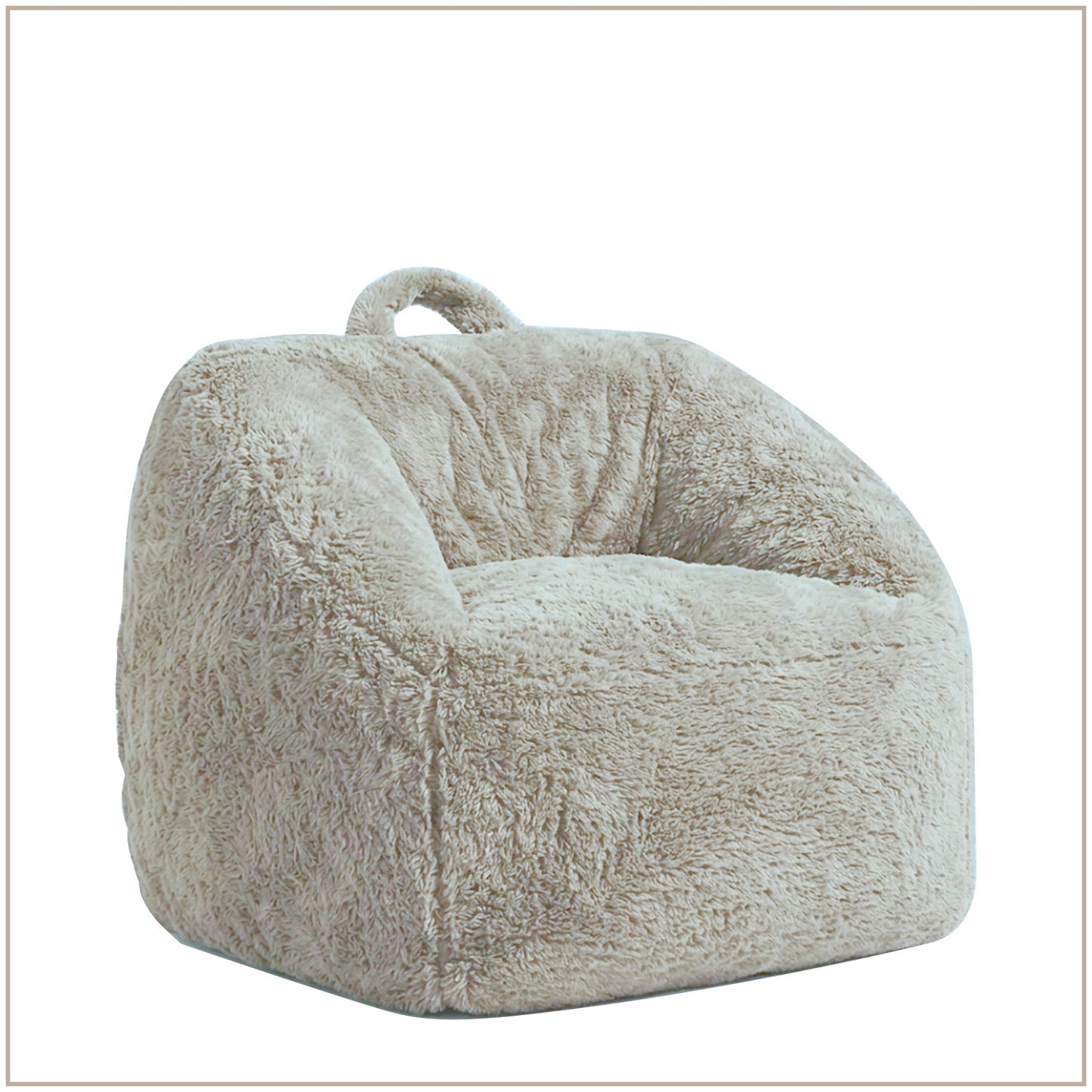 Beige Stripe Organic Cotton Kids Sofa Chair | Nestroots
