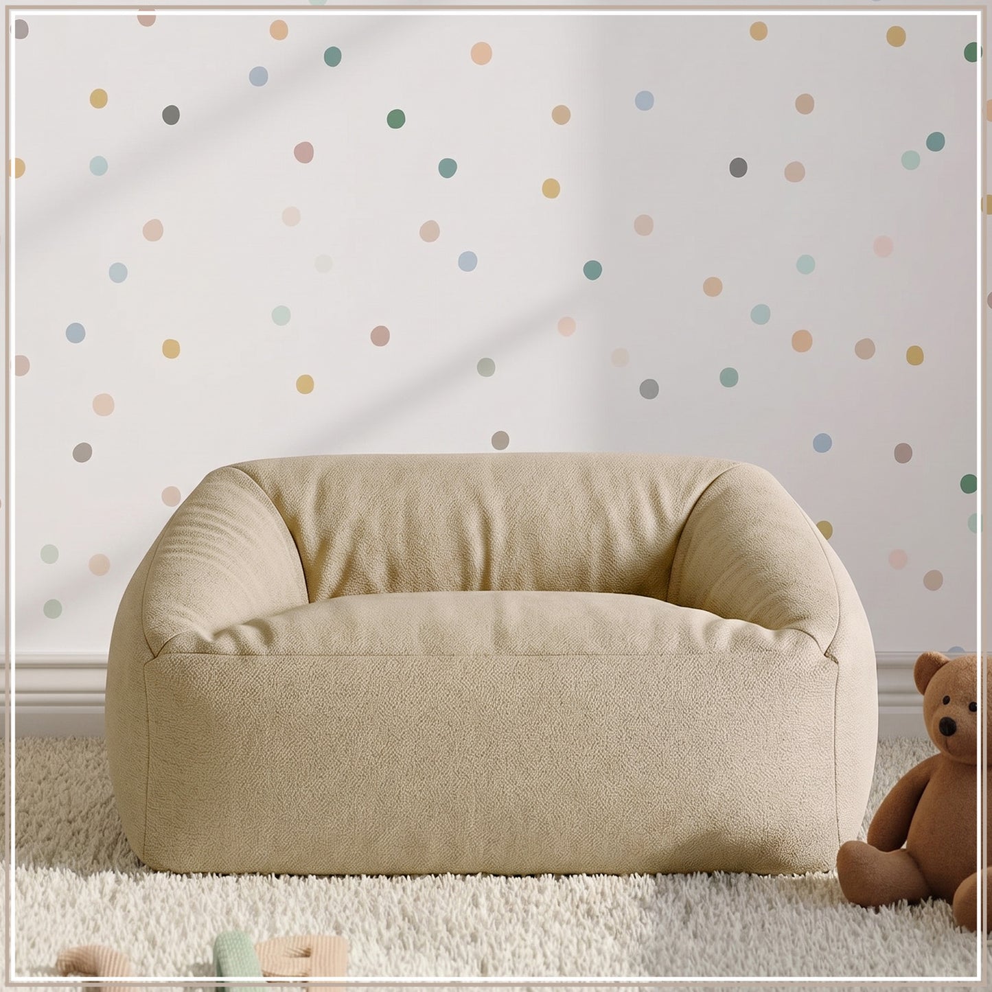 Powder Blue Cloud Velvet Corduroy Kids Sofa Chair | Nestroots