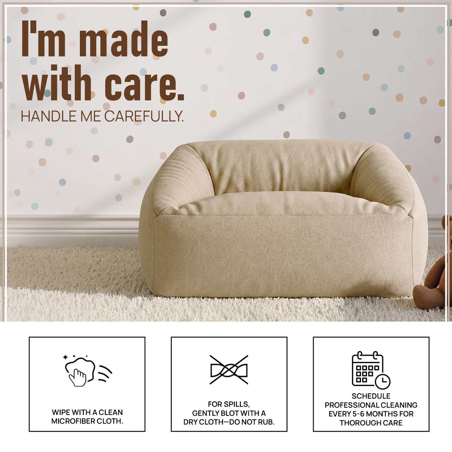 Powder Blue Cloud Velvet Corduroy Kids Sofa Chair | Nestroots