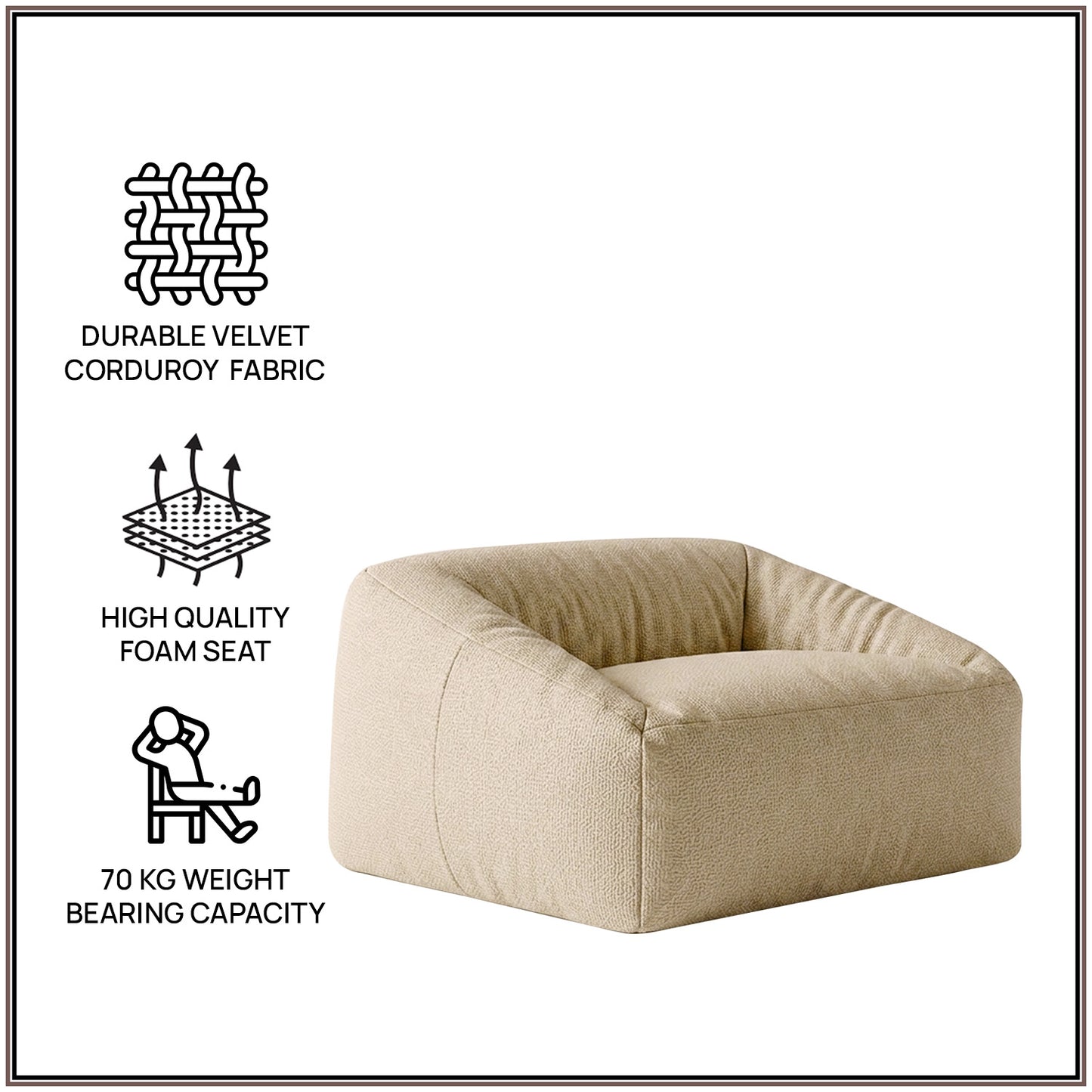 Powder Blue Cloud Velvet Corduroy Kids Sofa Chair | Nestroots
