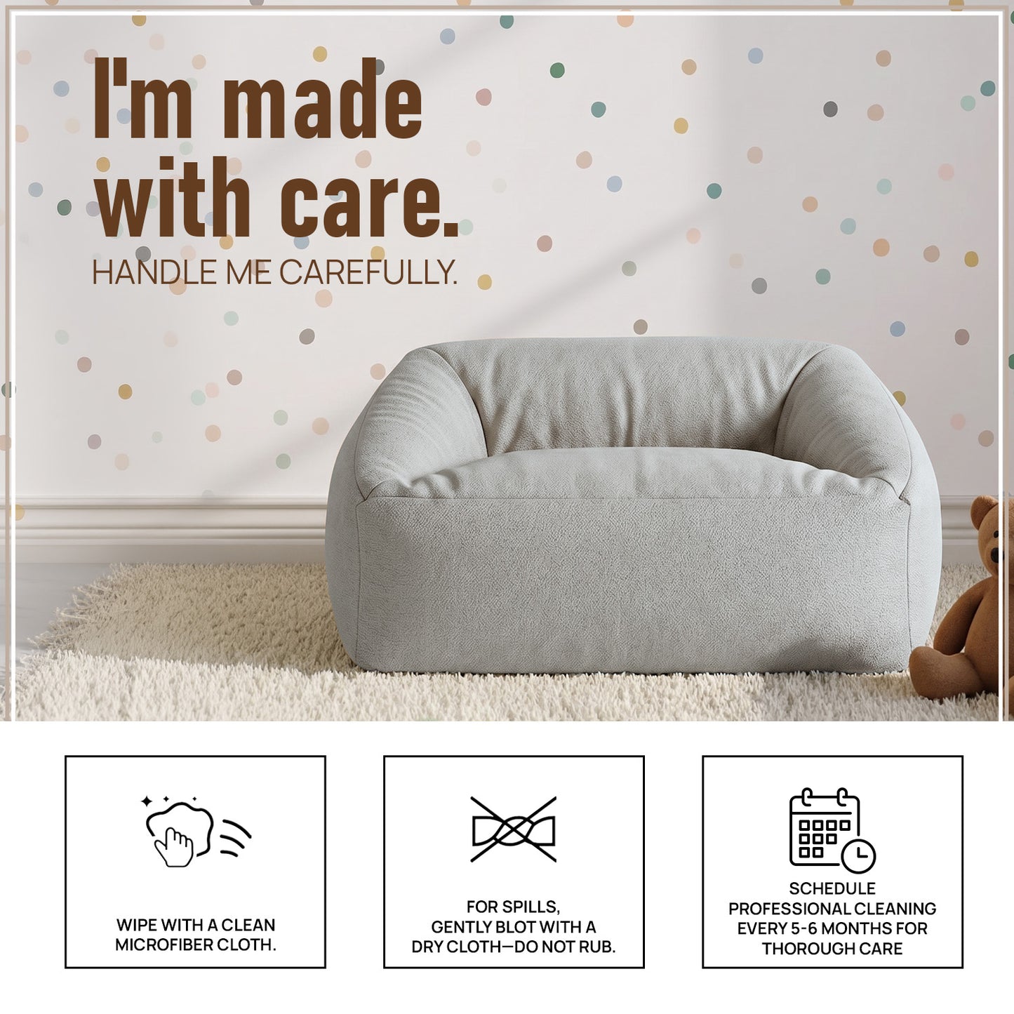 Soft Cream Cloud Velvet Corduroy Kids Sofa Chair | Nestroots