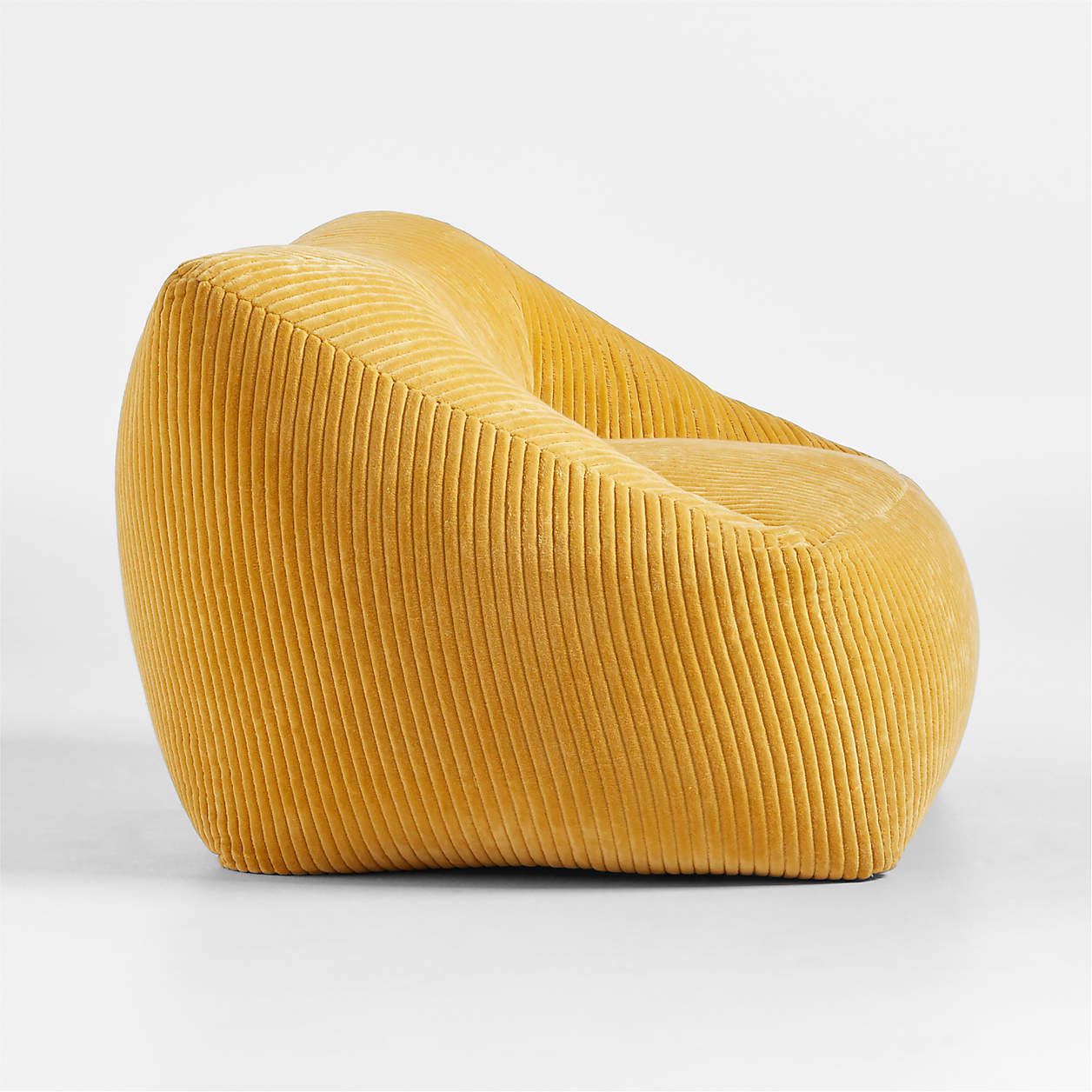 Mustard Puff Velvet Corduroy Kids Lounge Chair