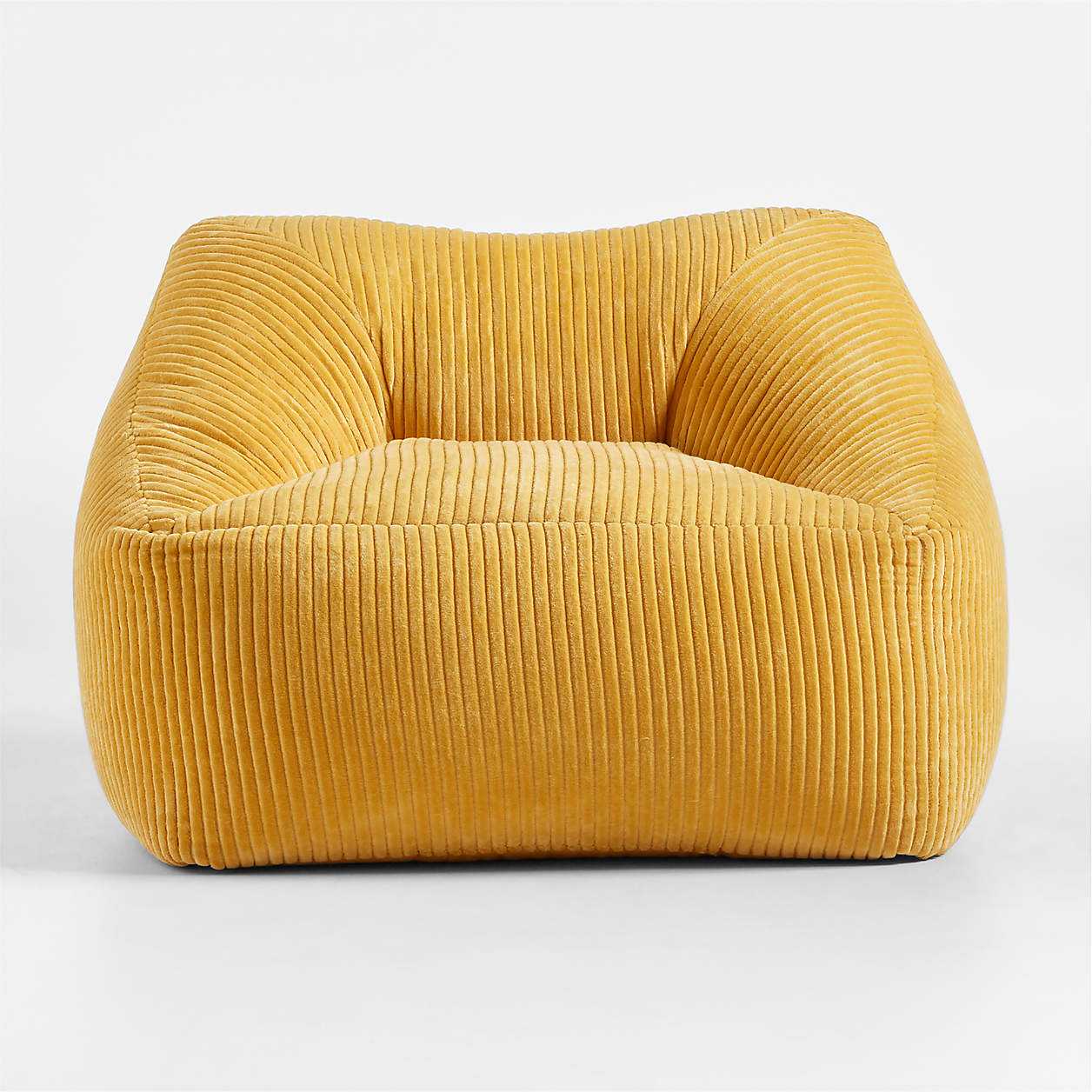 Mustard Puff Velvet Corduroy Kids Lounge Chair