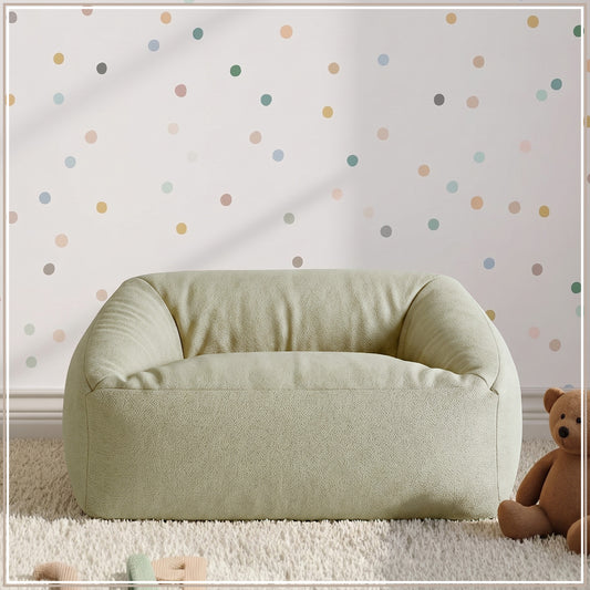Sage Puff Velvet Corduroy Kids Lounge Chair | Nestroots