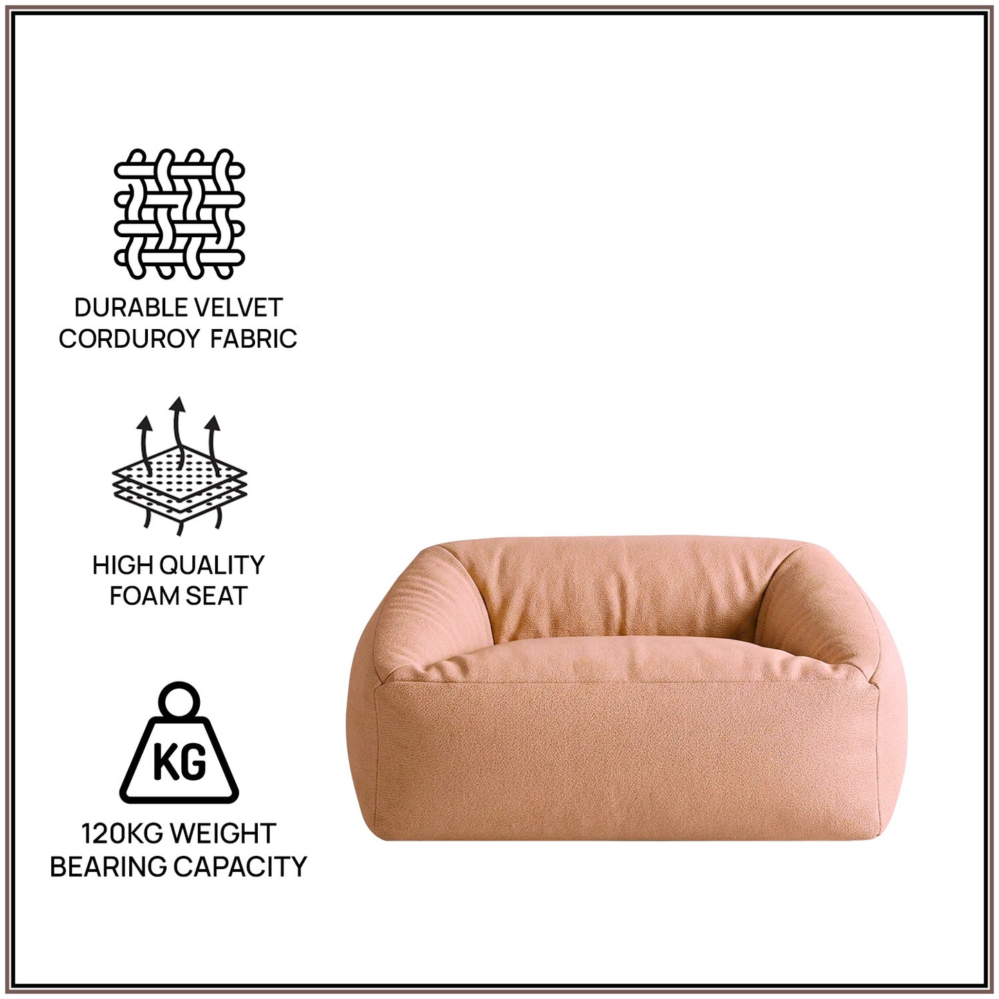 Blush Corduroy Velvet Corduroy Kids Sofa Chair | Nestroots